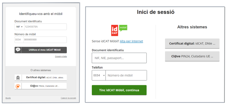 procés d'identificació de VÀLid1 o VÀLid2