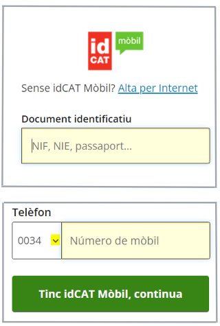 Indicar document identificatiu i telèfon