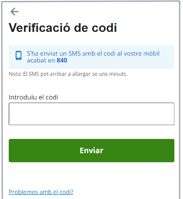 Digite o código recebido